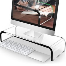Acrylic Monitor Stand, Premium Large Monitor Riser 20 inch, Crystal Clear Acr... picture