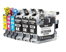 Fastink LC203XL Compatible Ink Brother 6 Pc. 3 Black 1 Yellow, 1 Cyan, 1 Magenta picture