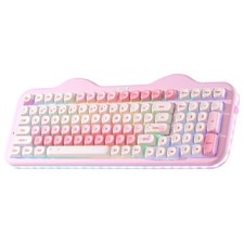 99 Key Wireless Mechanical Keyboard Pink, Number Pad, RGB Backlit picture