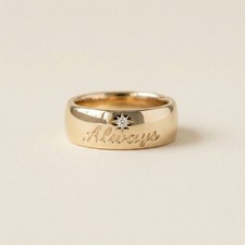 Star Set Custom Diamond Name Engraved Ring, Personalized Wide Band 10mm, Celesti picture