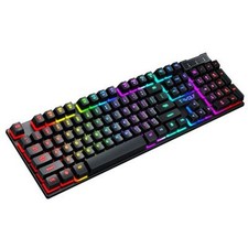 Gaming USB RGB Luminous Wired Keyboard Floating Keys LED Backlit PC Gamer Keyboa picture