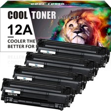 4PK Q2612A 12A Toner Compatible with HP LaserJet 1010 1012 1018 1020 1022nw 3015 picture