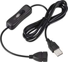 MECCANIXITY USB Cable with ON/Off Switch, Male to Female Extension Black  picture