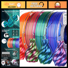 Shiny Dual Color 3D Printer Filament Bundle, 1.75mm Multi-Color Change, 4 Spools picture