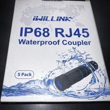 5-pack Waterproof RJ45 Coupler IP68 Short Profile 3.23