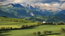 Landscape hills mountains trees nature Custom Gaming Mat Desk picture