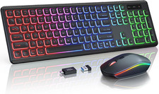 Wireless Keyboard and Mouse Combo with RGB Backlit, Rechargeable picture