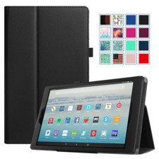 For Amazon Fire HD 10 Tablet Case Vegan Leather Stand Cover with Auto Wake/Sleep picture