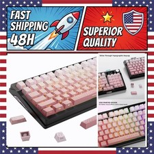 Gradient Pink Topographic PBT Keycaps 135 Keys Cherry Profile Side Print picture