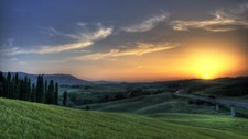 Landscape road field clouds sunset sky outdoors nature Custom Gaming Mat Desk picture