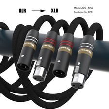 Pair Hifi XLR/RCA Audio Cable 5N Copper Balance Line Silver Plated Signal Wires~ picture