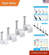 Durable White Cable Wire Clips - 200 Pcs in 4 Sizes for Easy Organization picture