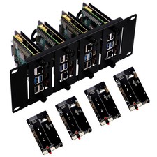 GeeekPi 10 Inch 2U Rack Mount for Raspberry Pi 5, with 4PCS PCIe to M.2 Black picture