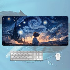 1pc Suitable for Gaming & Office Desk Mat with Starry Night Sky - Non-Slip Rub picture