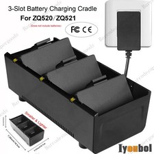 3-Slot Battery Charging Cradle + Adapter for zebra ZQ520 ZQ521 Battery P1051378 picture