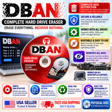 Hard Drive Eraser Disk Wiper DBAN Delete Format Destroy Data Unrecoverable NEW picture