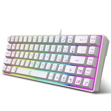 60% Percent Gaming Keyboard 68 Keys White Mechanical Wired PC Laptop Computer picture