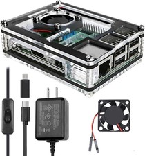 Miuzei Case for Raspberry Pi 3 with Fan 5V 3A Power Supply 3Pcs HeatSinks picture