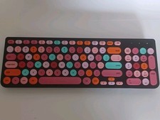 Wireless Keyboard Replacement - GEEZER Watermelon Pink Colorful Round Keycap picture