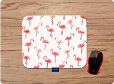 FLAMINGO TROPICAL PINK BIRD CUSTOM NONSLIP COMPUTER MOUSEPAD DESK MAT GIFT picture