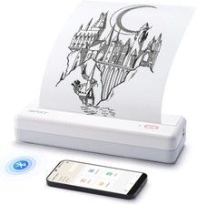 iDPRT MT890 Portable Wireless Printer w Thermal A4 Paper Roll, Bluetooth Inkless picture