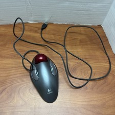 Logitech Trackman USB Red Marble Trackball Mouse T-BC21 picture