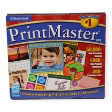Broderbund PrintMaster v2.0 PC Mac Dvd-rom Desktop Publishing Software New picture