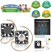 Compact & Efficient 40x40x10mm Mini Fans - 12V 3-Pin, 2-Pack for Ideal Upgrades picture