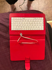 Fintie Universal 7 in Tablet Keyboard Folio Case Red Synthetic Leather Stand picture