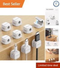 9 Pack Magnetic Cable Clips - Elegant Under Desk Cord Organizer for Neat Spaces picture