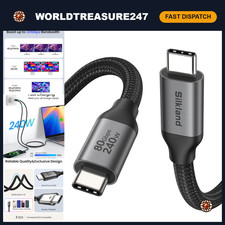 10FT USB 4 Thunderbolt 5 Cable, 80Gbps Data Transfer, 240W Power Delivery, High- picture