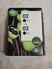 Genuine HP 02 Twin Pack Black Ink Cartridges New In Box. Ex. Old Stock  Jun 2017 picture