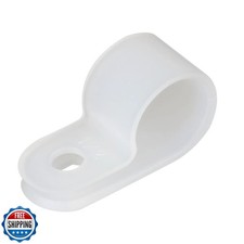 Teansic 200pcs White Nylon R-Type Cable Clamp Fastener 1/2 Inch Plastic Wire  picture
