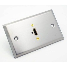 L.K.G. INDUSTRIES 75-677 STAINLESS STEEL WALL PLATE HDMI FEMALE FEED THRU picture