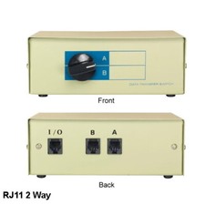 2 Way RJ11 Manual Data Switch Box Rotary Dail Style 11 Pin Telephone Modem Fax picture