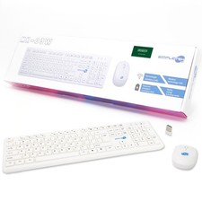 Wireless Mouse And Keyboard Kit Arabic QWERTY White Set M&K Arabic picture