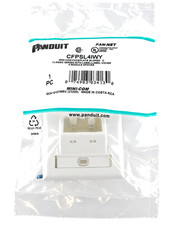 Panduit CFPSL4IWY 4-Port Mini-Com SLOPED Faceplate, Labeled, Off-White ~STSI picture