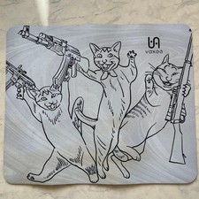 Vaxee Mousepad PA Limited Edition Cat Illustration Large White Gray Black Used picture