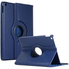 Leather Flip Rotating Portfolio Stand Case Cover for iPad 7/8 10.2″ DARK BLUE picture