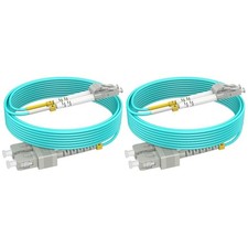 2 PCS 5m 15ft SC To LC OM4 Multimode Duplex Fiber Patch Cables 50/125m LSZH picture