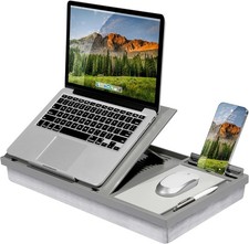 Ergo Pro Lap Desk W/ 20 Adjustable Angles Mouse Pad & Phone Holder Gray  picture