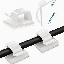 150pc 3M Adhesive Cable Clips White Wire Organizer Cord Holder Wall Desk Car 150 picture