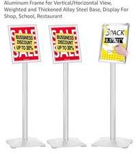 3-PK Heavy Duty Adjustable Pedestal Poster Sign Stand 8.5x11 Aluminum Stands picture