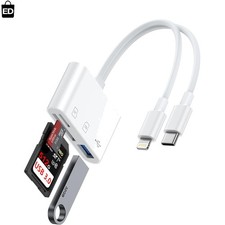 High-Speed USB C & Lightning Connector for Effortless File Transfers in White picture