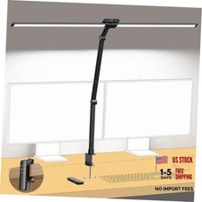 LED Desk Lamp with Clamp, 29.55'' Tall Desk Light with Remote, 1500LM Black picture