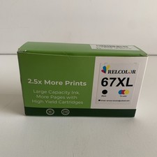 Relcolor HP 67XL Ink Cartridges Black & Tri-Color Combo New picture