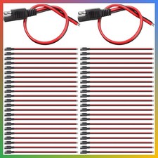 SAE Extension Cable 14 AWG 2 Pin 1FT 12V Quick Connectors 8 Pack Weatherproof picture
