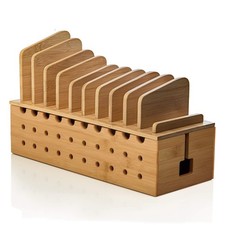 10 Device Bamboo Cell Phone Charging Stations | Clutter Organizer/Charging St... picture