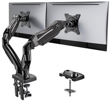Dual Monitor Stand - Adjustable Desk Mount for 13–32