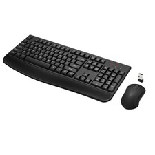 Wireless Keyboard and Mouse Combo Full-Sized 2.4GHz with Palm Rest Black picture